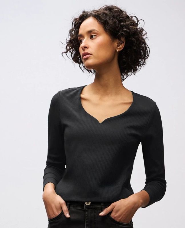 Street One - Dames Shirt - Zwart - Longsleeves