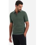 No Excess - Pullover Short Sleeve Polo Zip - Donkergroen - Poloshirt