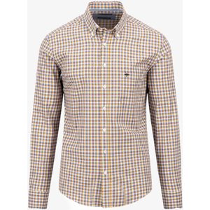 Fynch-Hatton - Casual Fit Overhemd - Blauw - Katoen - Allover Check Stof