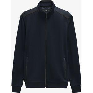 bugatti - Sweatvest - Marine - Effen - Opstaande Kraag - Lange Mouw