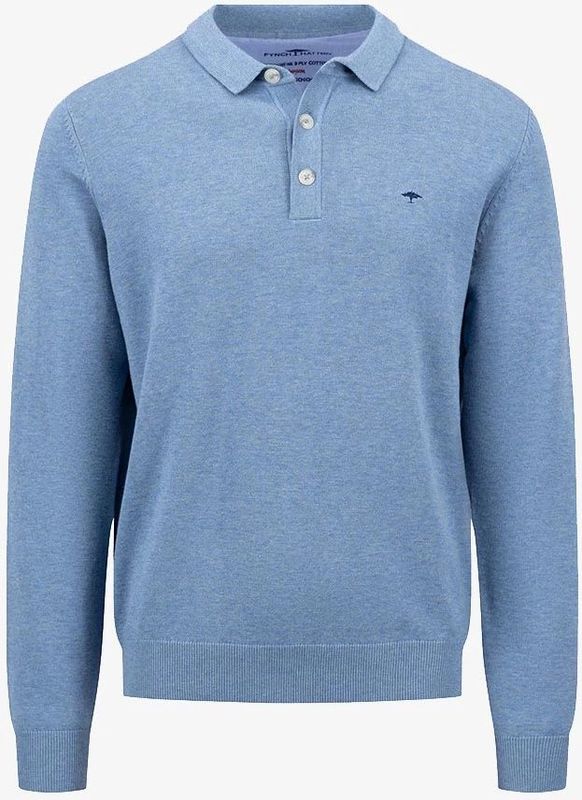 Fynch Hatton - 1414240 - Poloshirt - Effen Kleur - Lange Mouw - Casual Fit - 100% Katoen