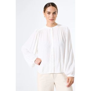 Garcia - Blouse - Wit Dessin - Dames - Lange Mouwen - Knoopsluiting