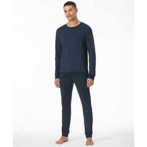 Schiesser - 182025 - Lange Pyjama - Nachtblauw - Katoen, Interlock