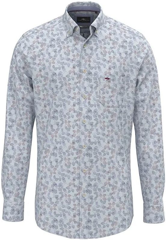 Fynch-Hatton - Overhemd - Lichtblauw - Leaved Regular Fit