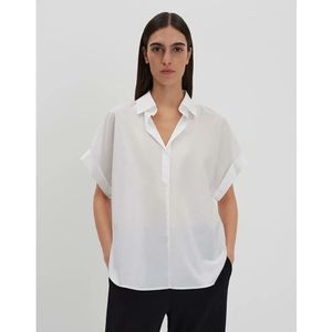 Someday - Zusina - Blouse - Wit - Katoen, Wijde Pasvorm, Halve Mouw