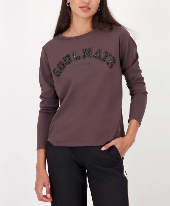 monari Sweatshirt  donkerbruin / zwart