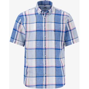 Fynch Hatton - Kleurrijke Linnen Ruiten - Overhemd - Korte Mouwen