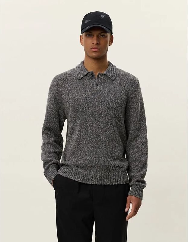 Les Deux - Billy Mouliné - Gebreide Polo - Grijs - Katoen
