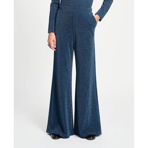 POM Amsterdam - Wide Leg - Casual Broek - Donkerblauw - Met Glitter