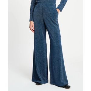 POM Amsterdam - Wide Leg - Casual Broek - Donkerblauw - Met Glitter