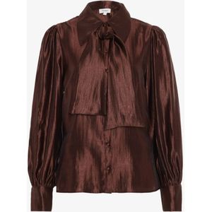 Aaiko - Veronne - Blouse - Chicory Coffee - Met Pofmouwen