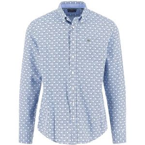 Fynch-Hatton - Overhemd - Blauw - Geblokt - Regular Fit