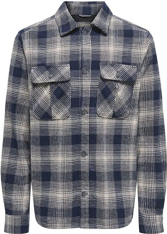 Only & Sons - Onscedric Life Check - Overhemd - Navy Blazer