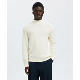 Selected Homme - SLHTREVOR LS KNIT STRUCTURE ROLL NECK - Coltrui - Wit - Regular Fit
