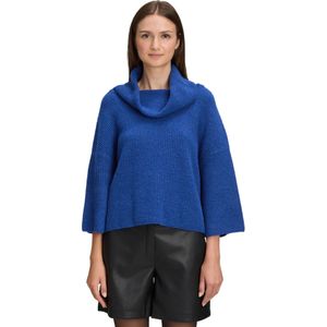 Betty & Co - Gebreide Trui met Kraag - Blauw - Dames