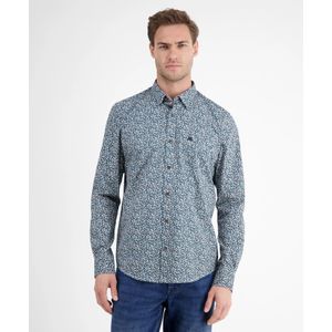 Lerros - Overhemd - Fjord Blue - Lange Mouwen - Met Print All-over