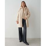 Lange jas van teddybont met steekzakken, model 'Heddy'