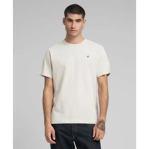 Replay - T-shirt R Embroidery - Gebroken Wit