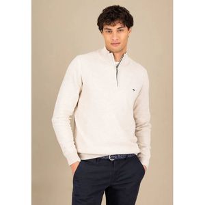 Fynch Hatton - 1513222 - Half Rits Trui - Gestructureerd Katoen