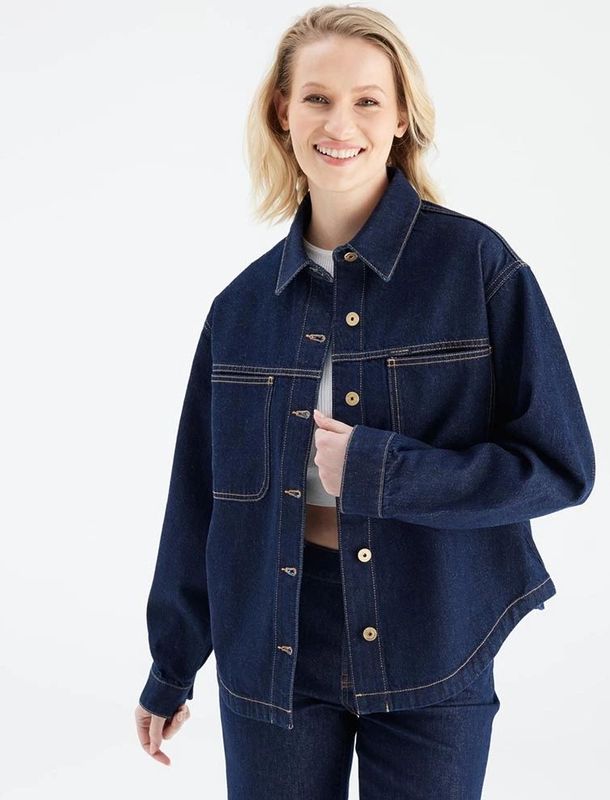 Coj - Tamara - Spijkerjas - Donkerblauw - 100% Katoen - Lange Mouwen