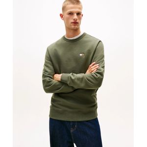 TOMMY JEANS - TJM REG BADGE CREW EXT - Sweatshirt - Pewter Green