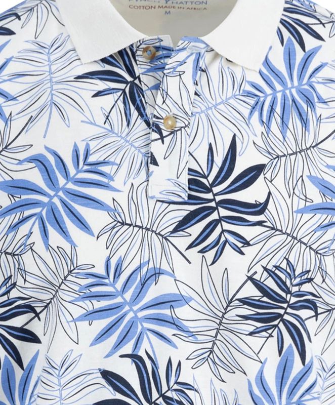 Fynch Hatton - Slub AOP - Korte Mouw Poloshirt