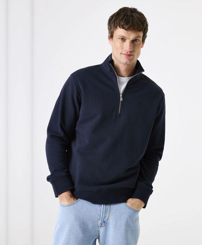 GARCIA - Effen Sweater - Blauw - Lange Mouw