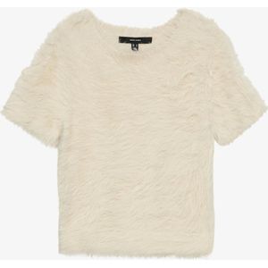 Vero Moda - Vmfluffy Ss O-neck Pullover - Trui - Birch - Dames
