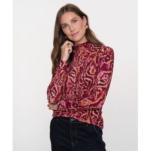 Geisha - Top Col Allover Print - Fuchsia - XXL