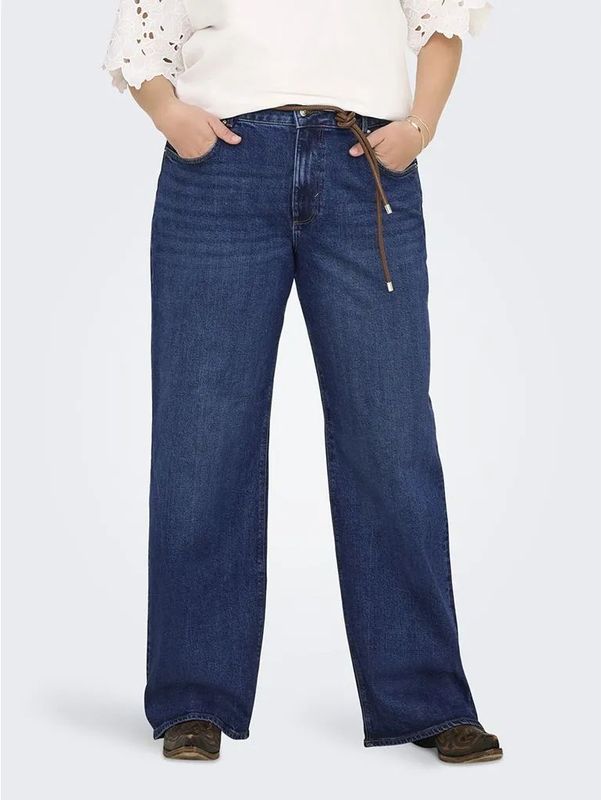 ONLY CARMAKOMA - Wide Fit Jeans - Blauw - Stretch