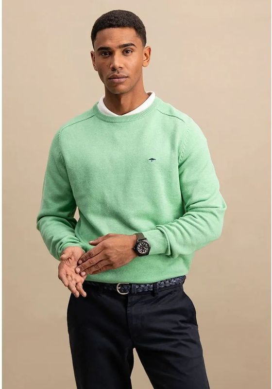 Fynch-Hatton - Ref.1412 200 - Pullover - Blauw - 100% Supersoft Katoen