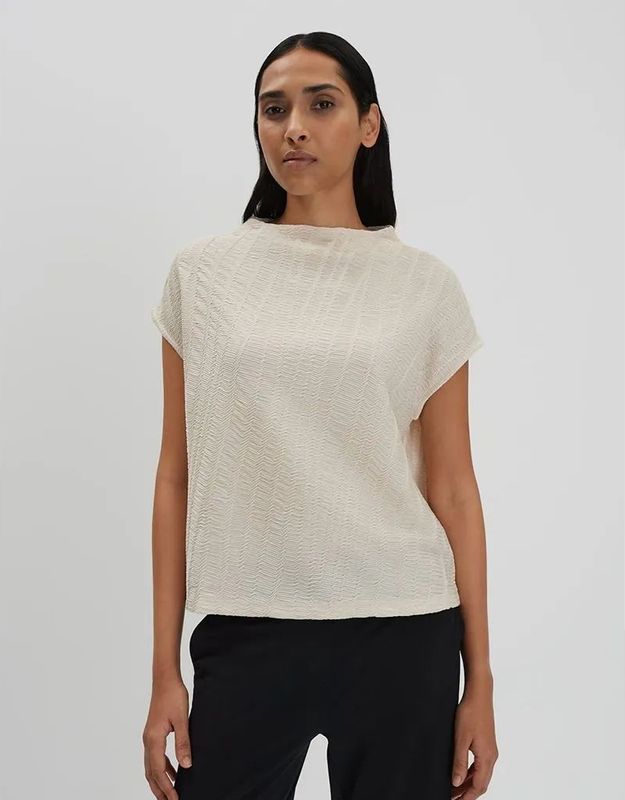 T-shirt met structuurmotief, model 'Kilaja Resort'