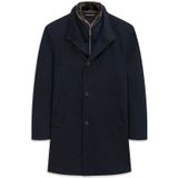 Bugatti - Flexcity Stretch - Korte Jas - Marine - Met Vest-inzetstuk en Kunstbontkraag