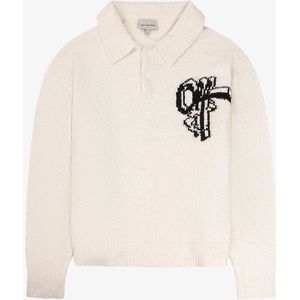 Off The Pitch - Boucle Grip Sweater - Ecru - Trui - Lange Mouwen
