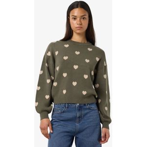 Noisy may - Nmcharlott O-neck Knit - Trui - Kalamata/humus - Dames