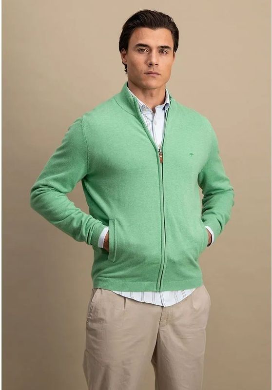 Fynch Hatton - Air Cotton - Ritscardigan - Ademend - Volledige Rits