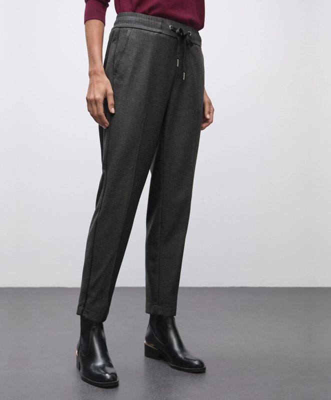 Street One Dames Gemêleerde broek met band in Grijs, in size: 32