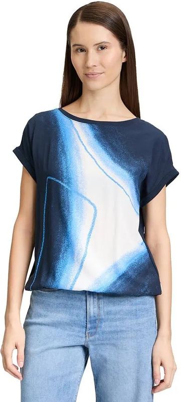 Betty & Co - Casual Shirt - Blauw - Viscose - Grafische Print