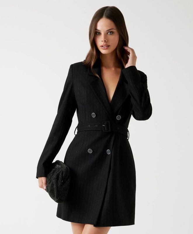 Guess - Gessato Short Dress - Korte Jurk - Blauw