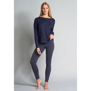 TOM TAILOR - Loungewear Shirt - Donkerblauw - Lange Mouw