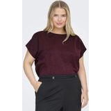 ONLY - CARMOSTER GLITTER S/S TOP JRS NOOS - Korte Mouwen - Chocolate Truffle