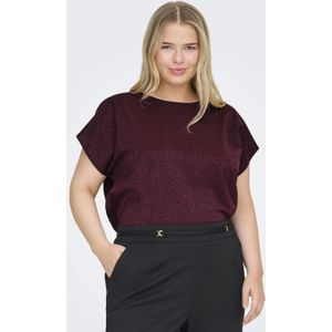 ONLY - CARMOSTER GLITTER S/S TOP JRS NOOS - Korte Mouwen - Chocolate Truffle
