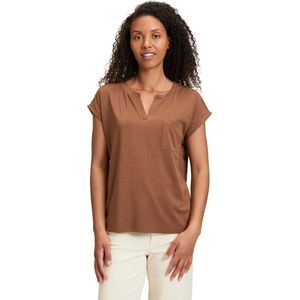 Betty & Co - Tops - Dames - Bruin - Casual Shirt met Parels