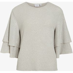 VILA - Vifora 3/4 Top - Grijsbruin - Regular Pasvorm