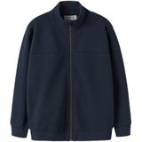 Cardigan - Regular Fit - Zwart - Interlock - Lange Mouwen - Hoge Hals