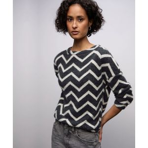 Street One Dames Pluizig shirt in Zwart, in size: 34
