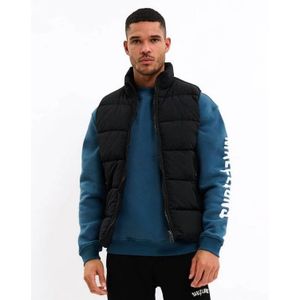 Malelions - Matt Crinkle Padded Vest - Zwart - Gewatteerde Bodywarmer