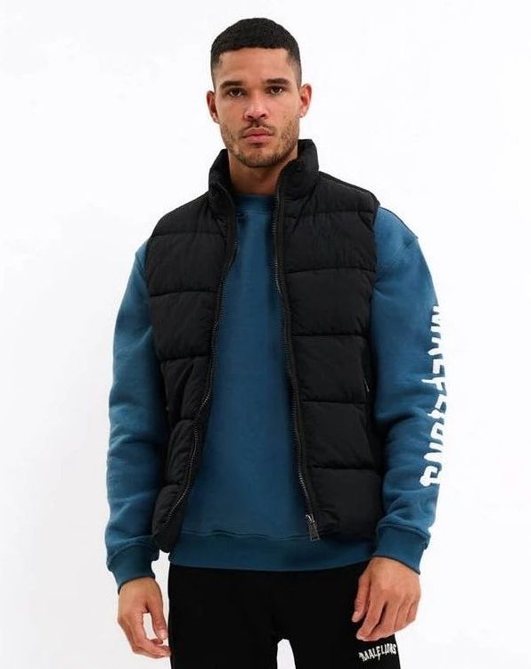 Malelions - Matt Crinkle Padded Vest - Zwart - Gewatteerde Bodywarmer