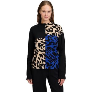 Betty Barclay - Sweater 252-52811439 - Dames Trui - Zwart Beige Blauw - Animalprint
