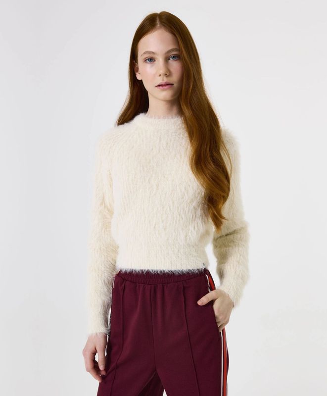 GARCIA - Effen Trui - Wit - Lange Mouw